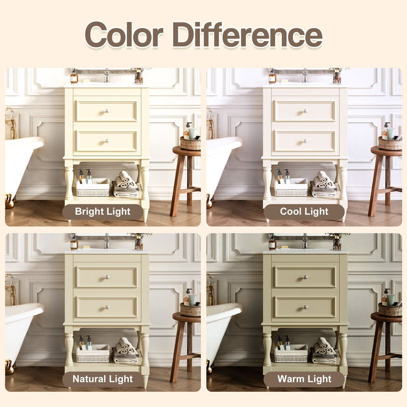 20'' Bathroom Vanity with Ceramic Sink and Storage Cabinet by HouseOfZazla