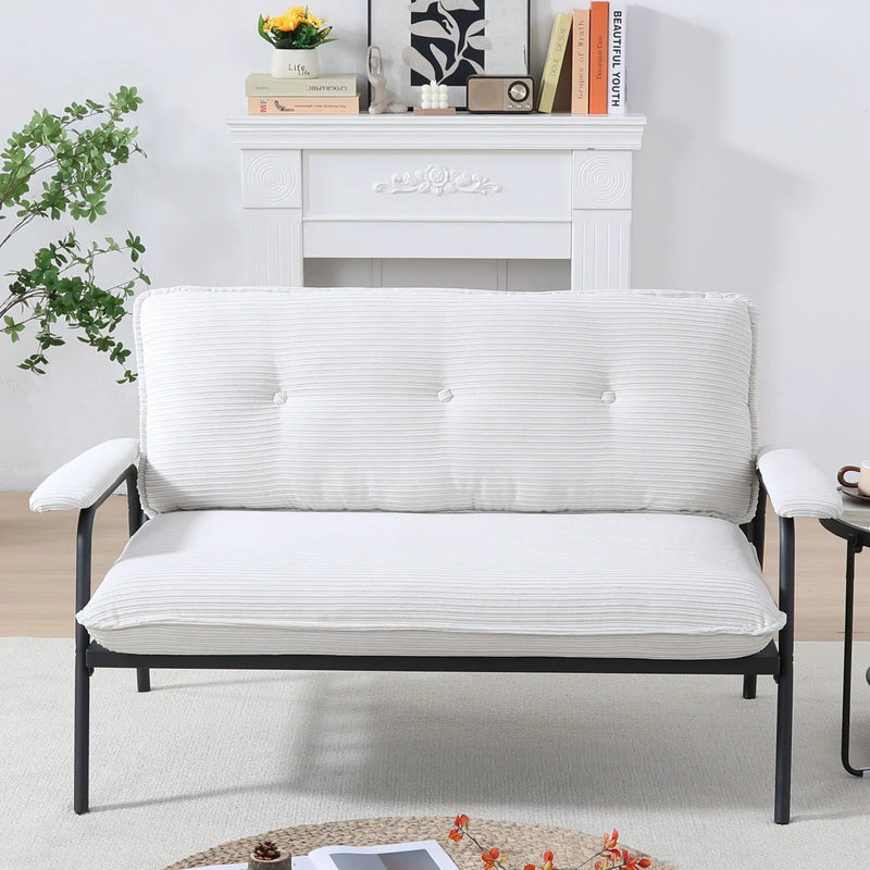Modern Metal Frame Sofa With Sponge Filling For Compact Spaces And Versatile Use by Unique Piece Furniture