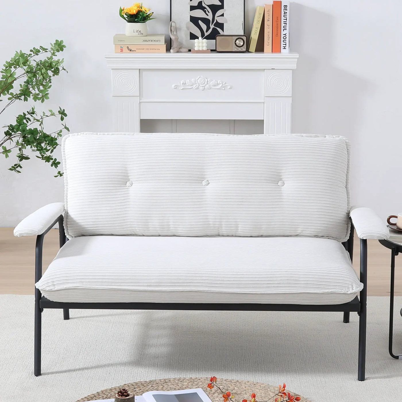 Modern Metal Frame Sofa With Sponge Filling For Compact Spaces And Versatile Use by Unique Piece Furniture