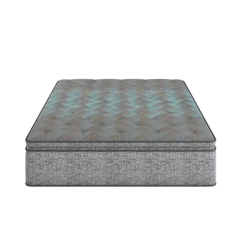 Comfort Care - 12" Hybrid Euro Top Mattress, Plush Comfort With Individual Pocketed Coil - Gray / Blue - Twin by HouseOfZazla