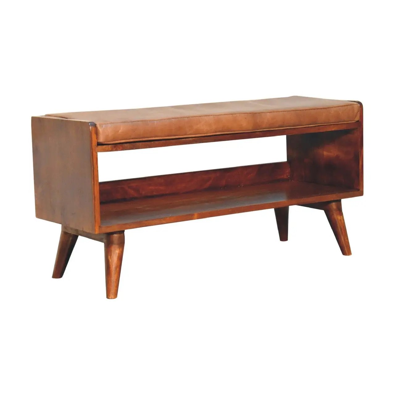 Solid Wood Bench With Upholstered Sea by Unique Piece Furniture