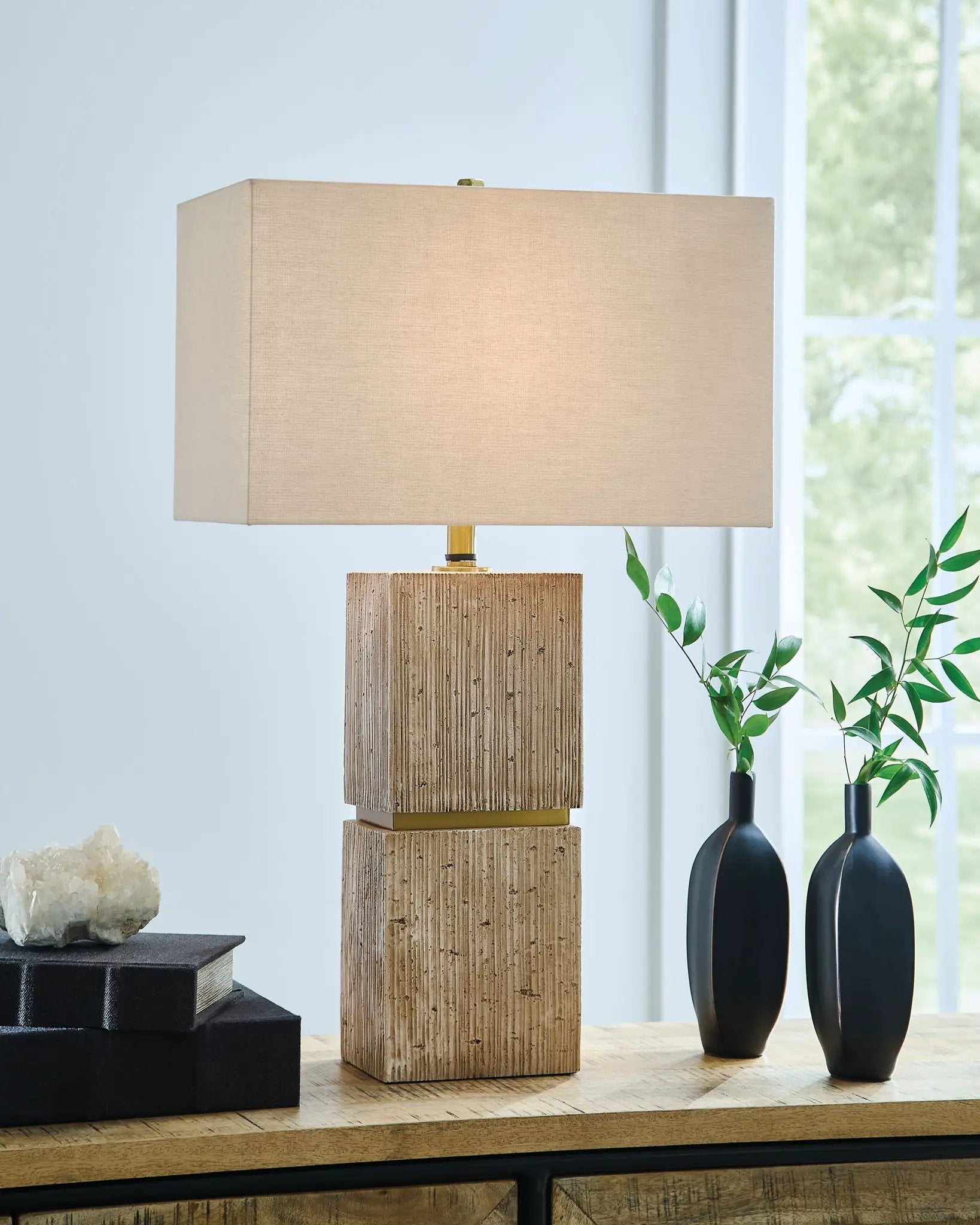 Laddner - Poly Table Lamp - Beige by Unique Piece Furniture