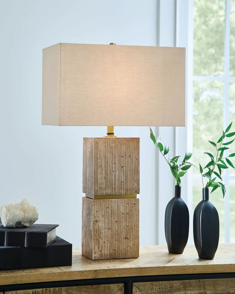 Laddner - Poly Table Lamp - Beige by Unique Piece Furniture