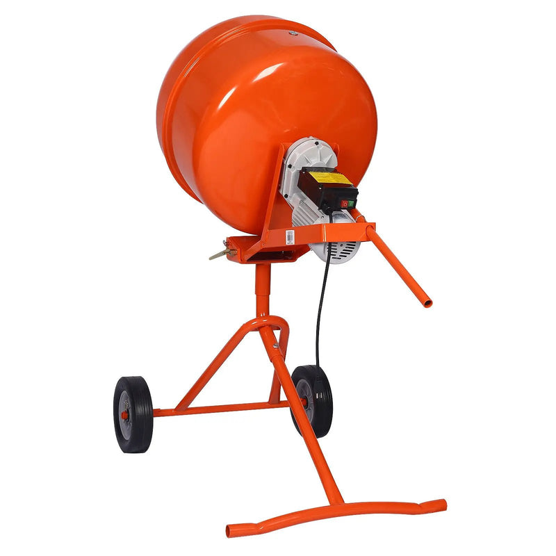 Portable Concrete Mixer With Etl Certificated Copper Motor, Electric Cement Mixer, 5.0 Cu. Ft. - Orange by HouseOfZazla