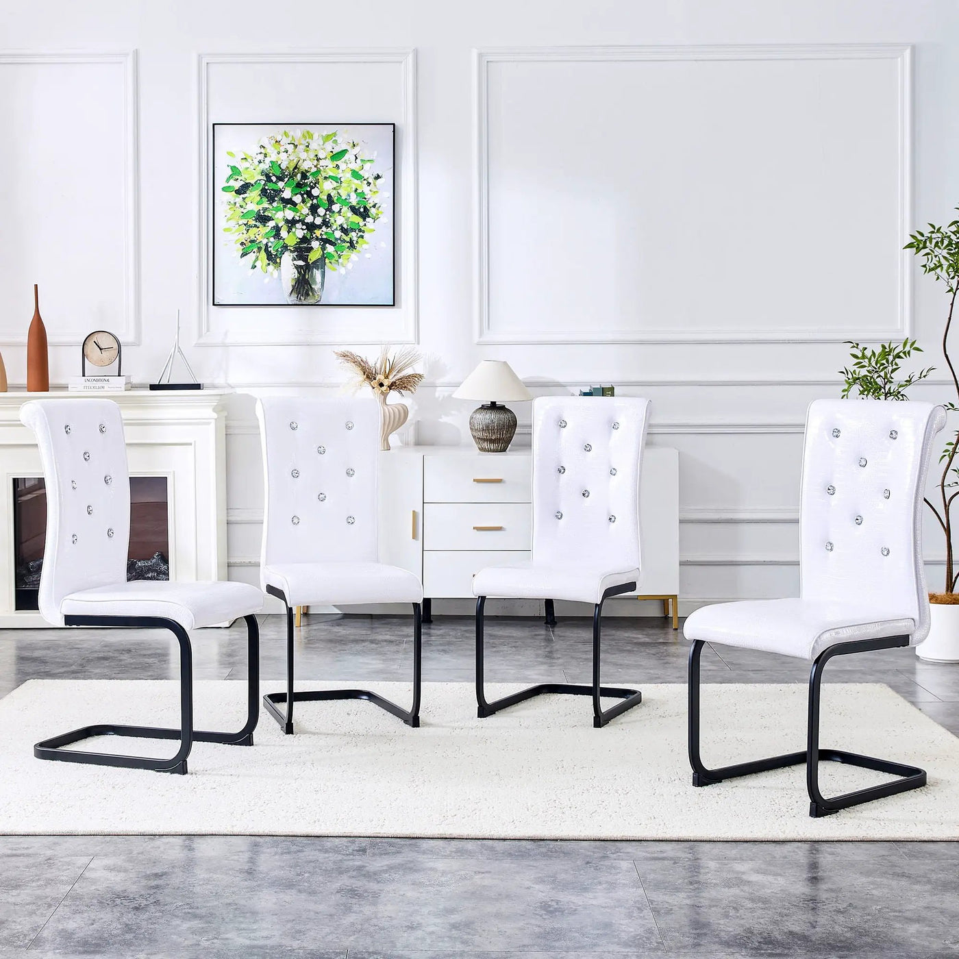 Alligator Skin Upholstered Dining Chairs by Unique Piece Furniture
