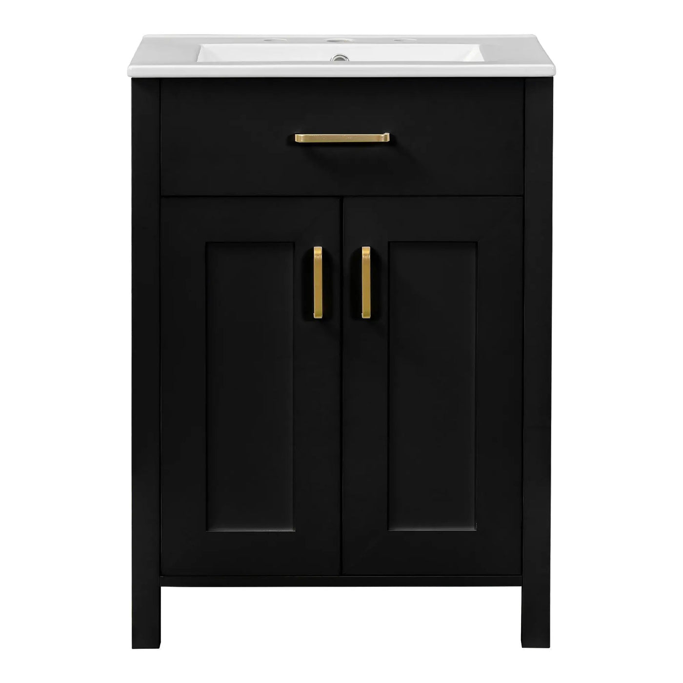 Bathroom Vanity Combo With Ceramic Sink, Luxurious Space-Saving Vanity, 2 Soft Close Doors by Unique Piece Furniture