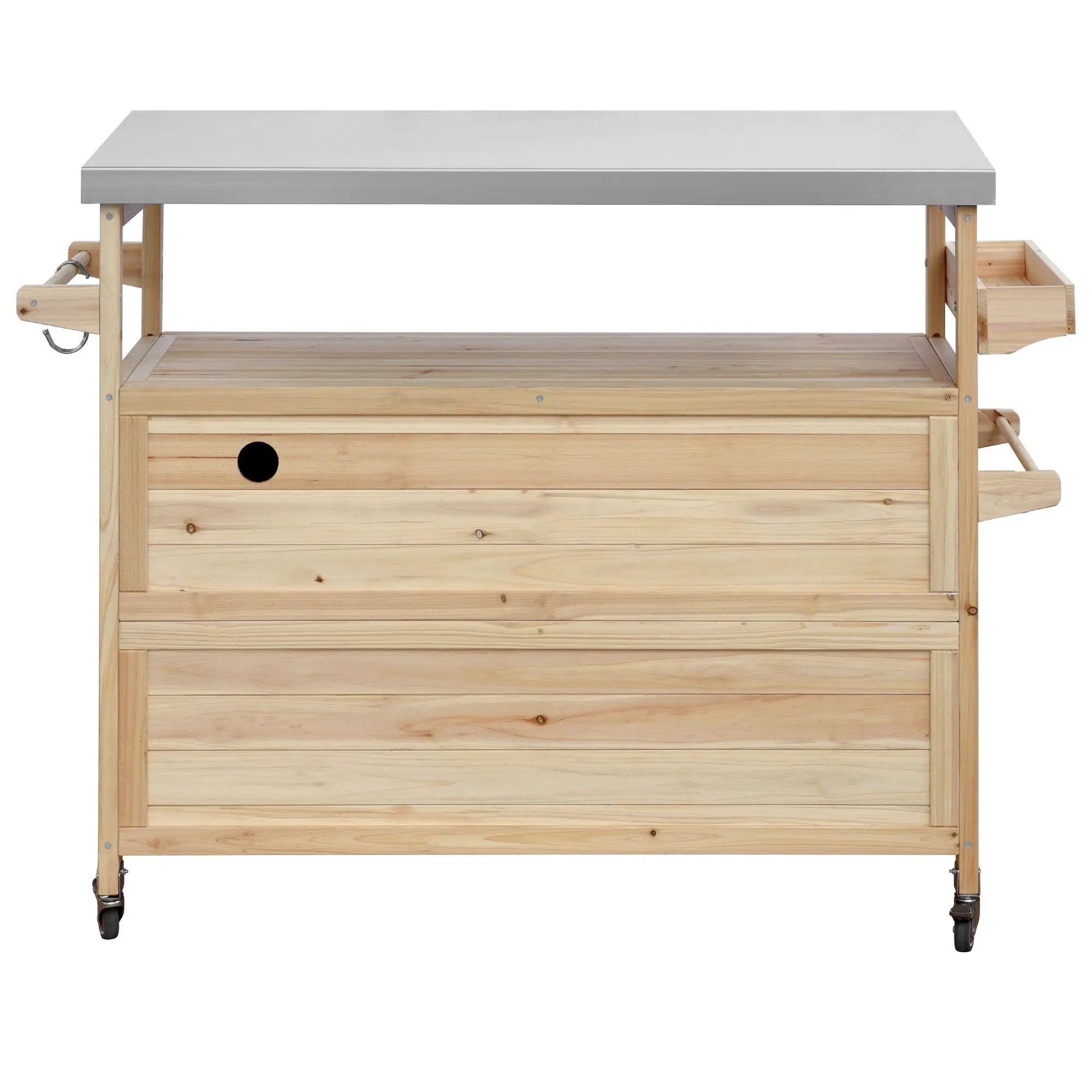 K&K Outdoor Kitchen Island, Rolling Bar Cart & Storage Cabinet by HouseOfZazla