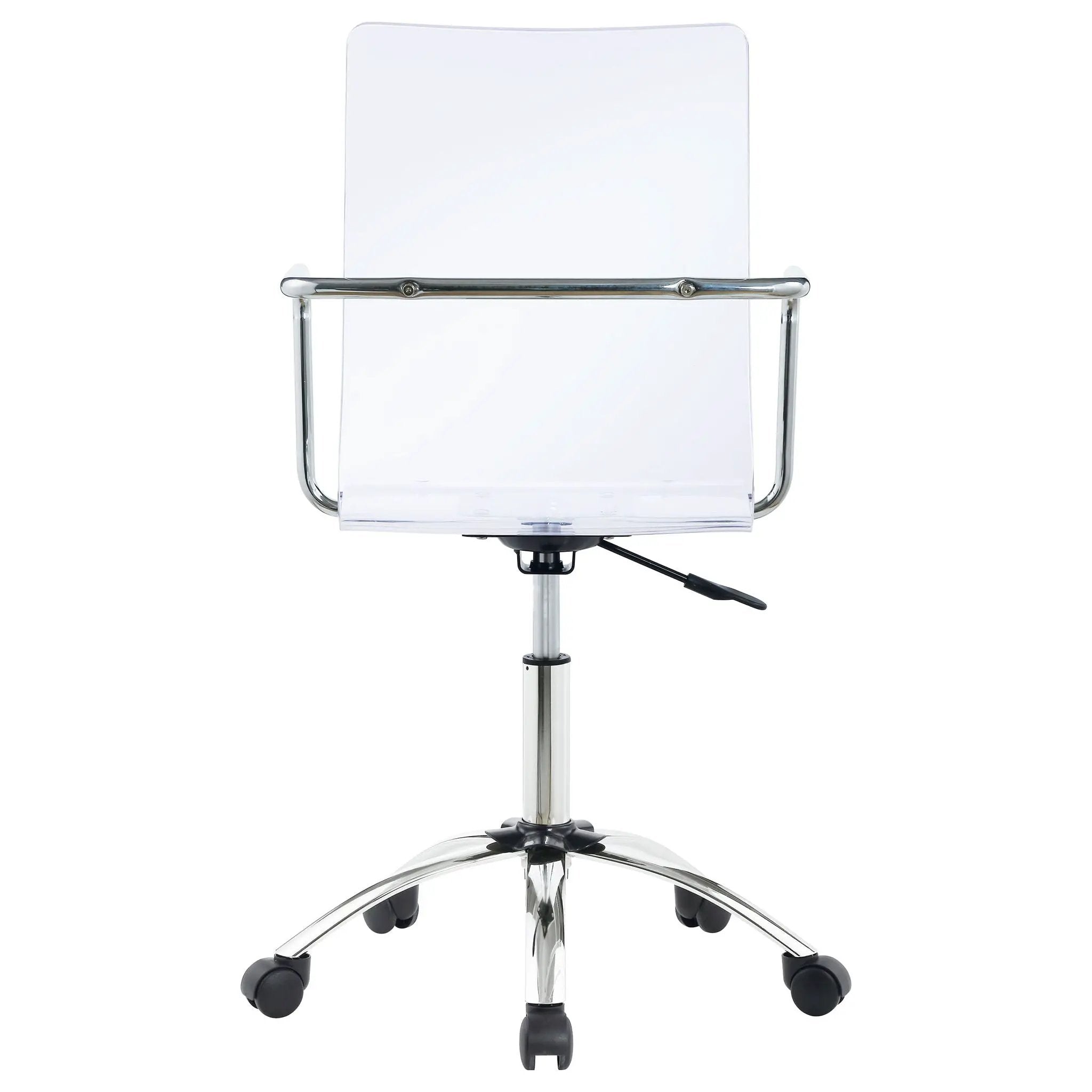 Clear Office Chair With Caster Wheels Futuristic Design, Adjustable Height - Clear by HouseOfZazla