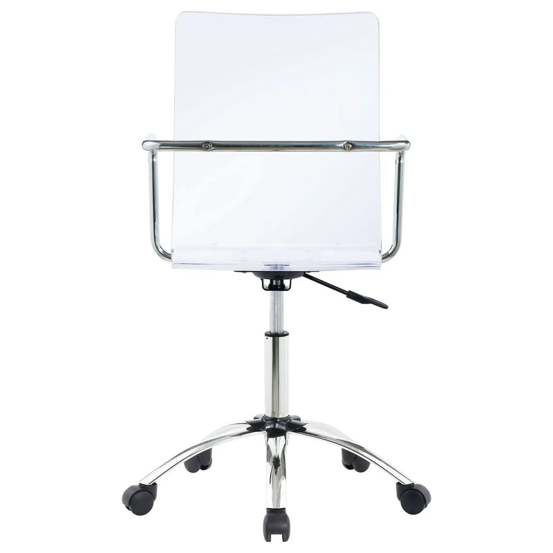 Clear Office Chair With Caster Wheels Futuristic Design, Adjustable Height - Clear by HouseOfZazla
