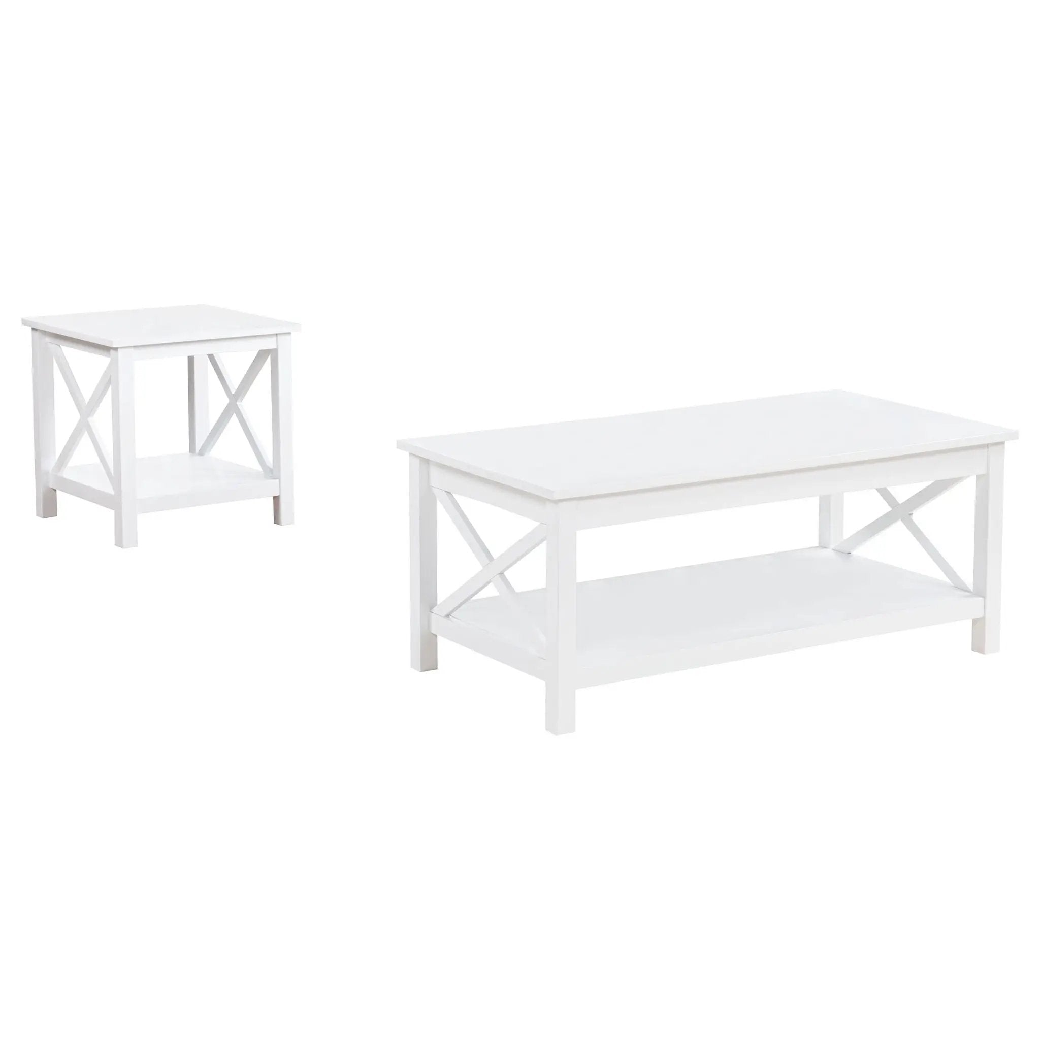 Skyview 2-piece Rectangular Lift Top Coffee Table Set White by Unique Piece Furniture