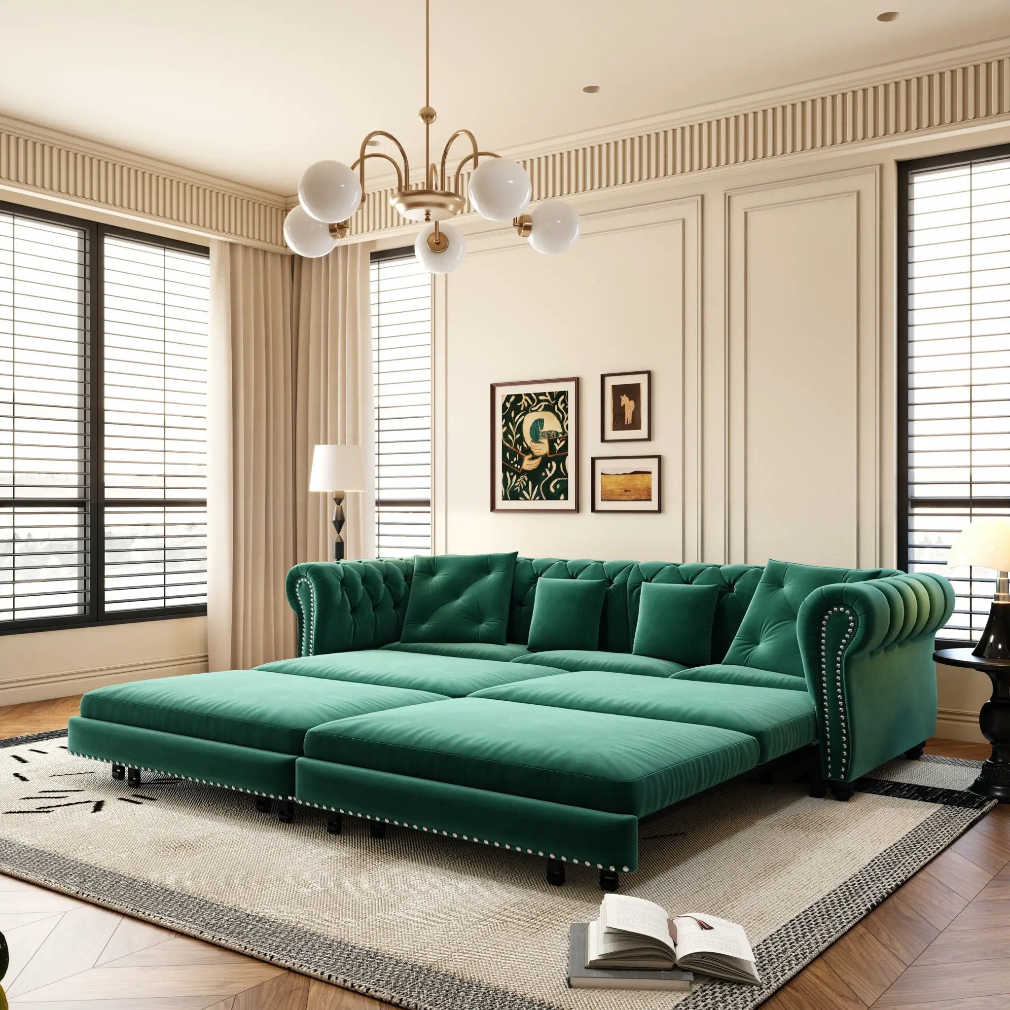 3 In 1 Pull Out Sofa Bed With Movable Ottoman by HouseOfZazla