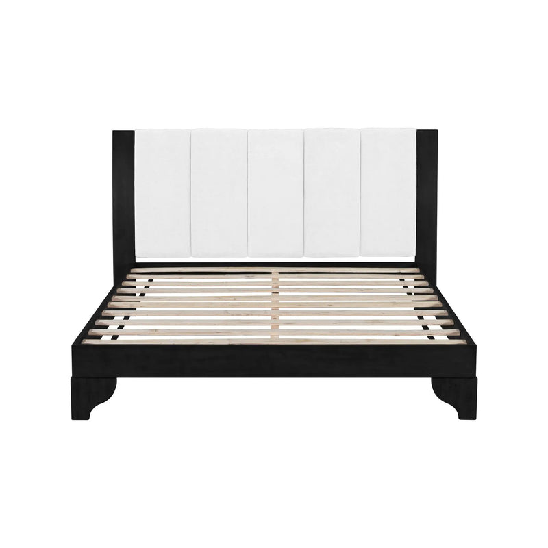 Queen Size Bed Frame in Black & White Pine by HouseOfZazla