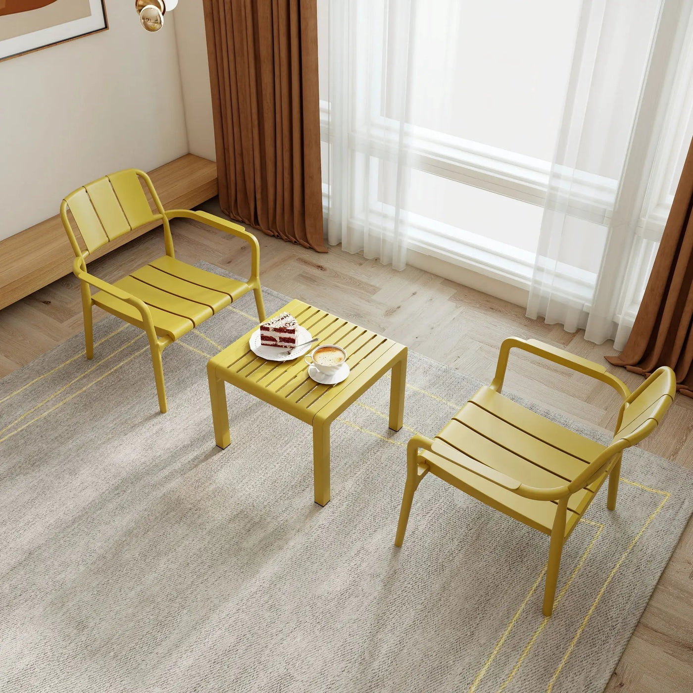 3 Piece Indoor / Outdoor Leisure Table And Chair Set by HouseOfZazla