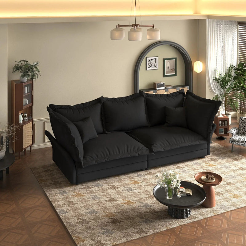 Modern Comfy Upholstered Sofa Cloud Couch, Deep Seat Couches With Multiple Large Soft Pillows by HouseOfZazla