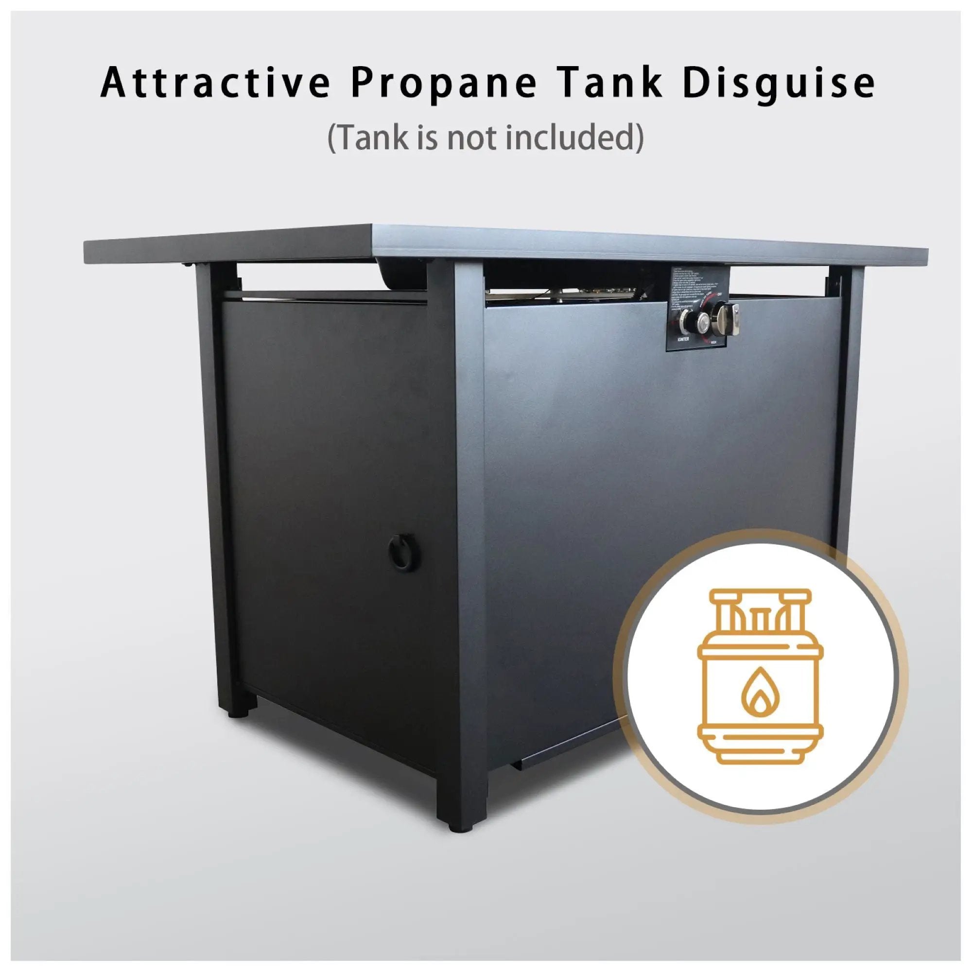 Outdoor Fire Pit Table With Lid - Black by Unique Piece Furniture