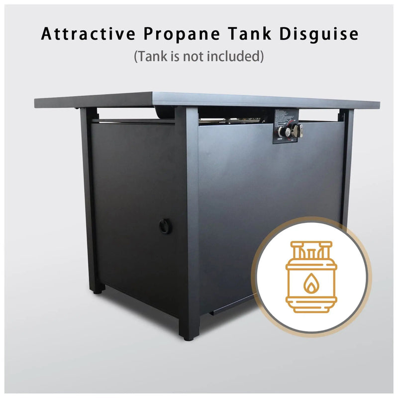 Outdoor Fire Pit Table With Lid - Black by Unique Piece Furniture
