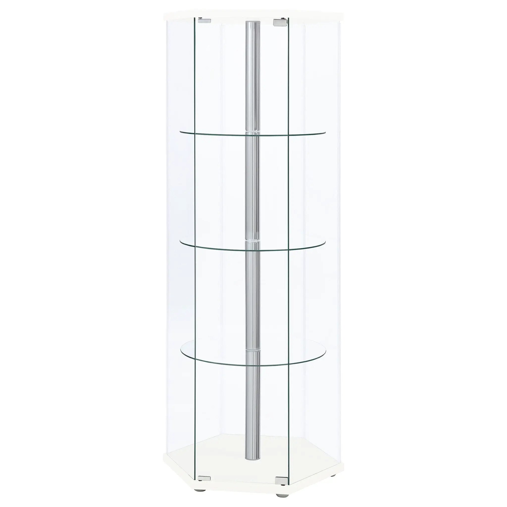 Tenley - 4 Shelf Curio Cabinet With Hexagonal Design by HouseOfZazla