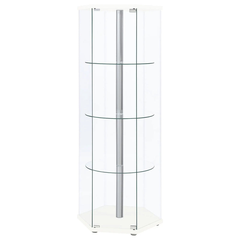 Tenley - 4 Shelf Curio Cabinet With Hexagonal Design by HouseOfZazla