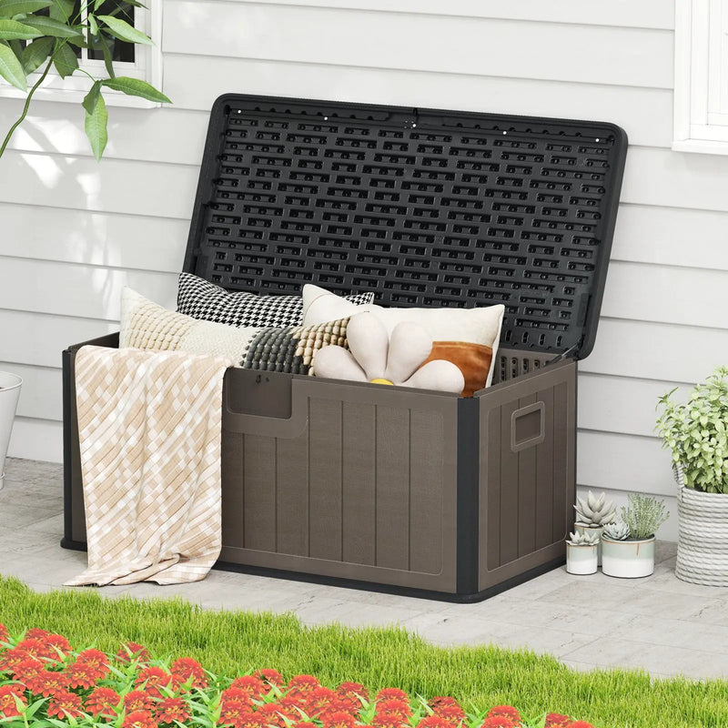 100 Gallon Large Deck Box with Lockable Lid for Patio by DirectDeals