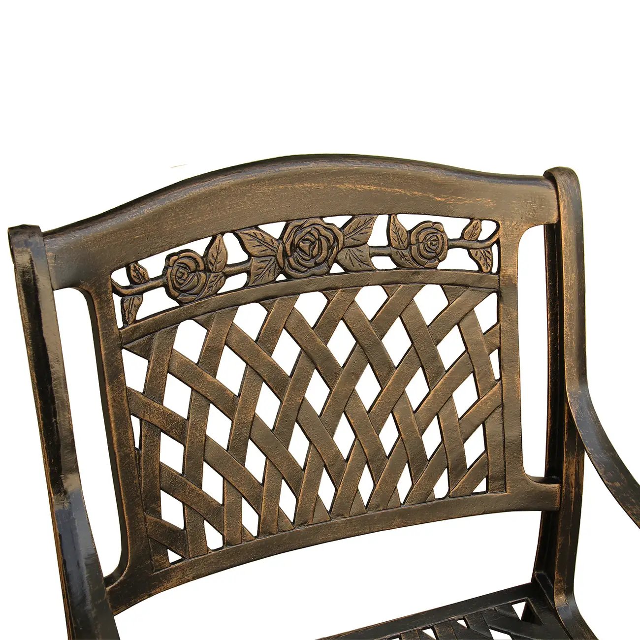 Outdoor Aluminum 7pc Round Patio Dining Set, Lazy Susan, Six Chairs by Sharicks
