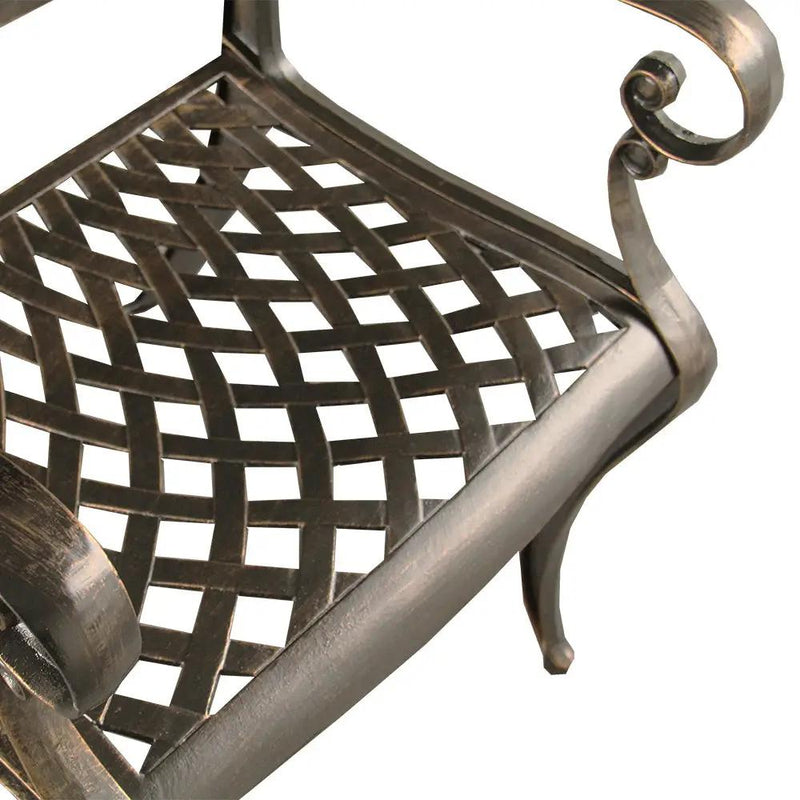 Ornate Traditional Outdoor Cast Aluminum Rose Patio Dining Chair by Sharicks