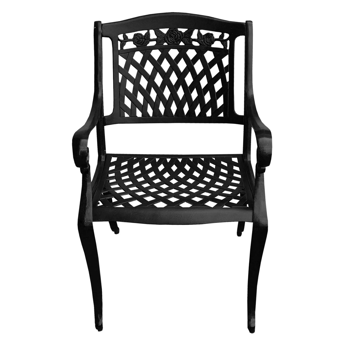 Outdoor Aluminum 7pc Round Patio Dining Set, Lazy Susan, Six Chairs by Sharicks