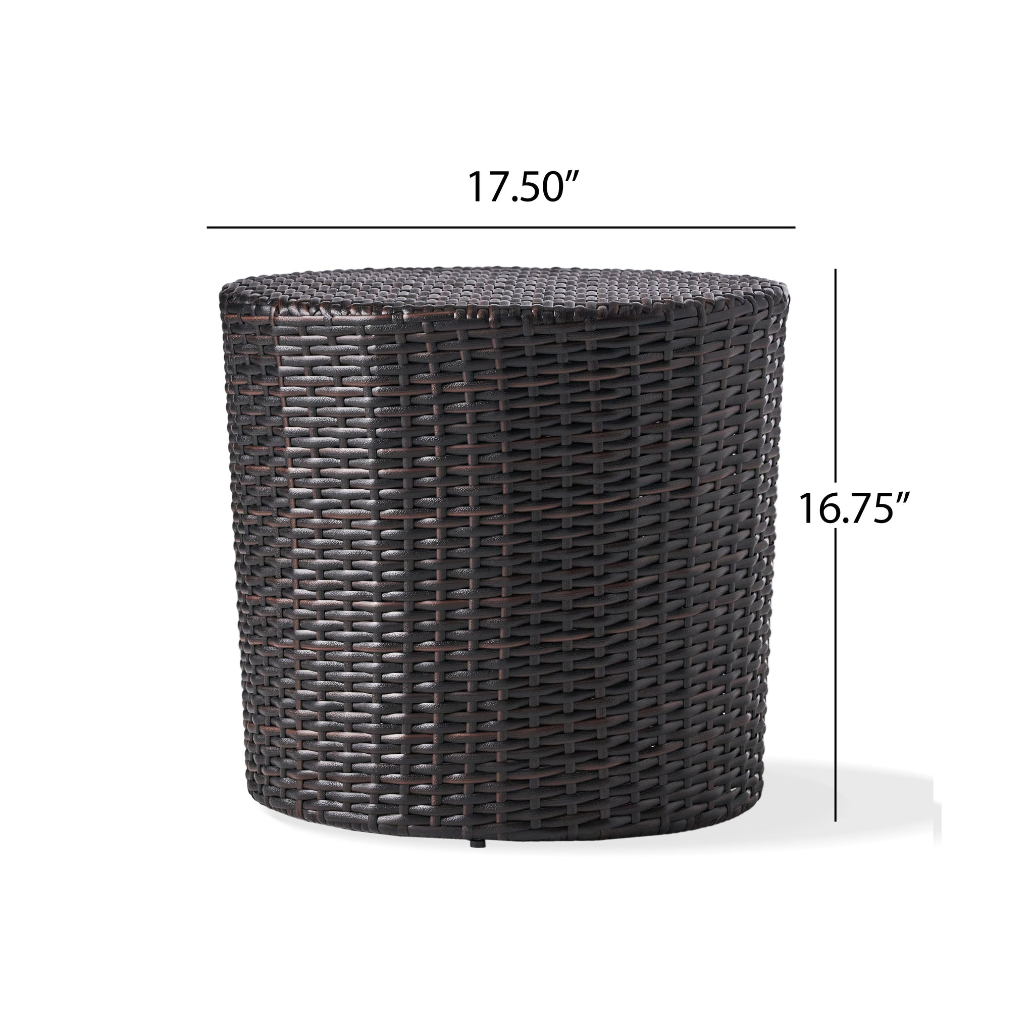 Kingstown RD Barrel Side Table, Outdoor Wicker End Table by HouseOfZazla