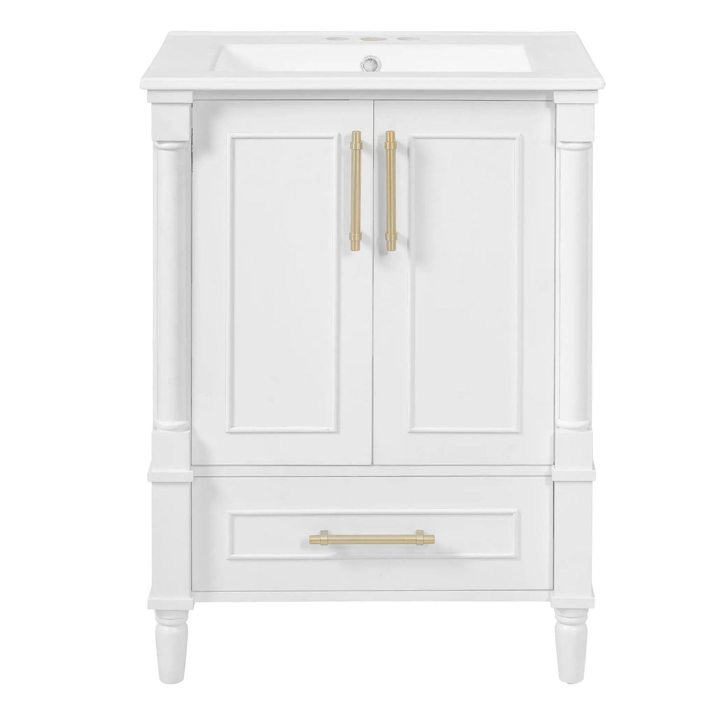 Bathroom Vanity With Ornate French Cylinder Legs, Soft Close Drawer by HouseOfZazla