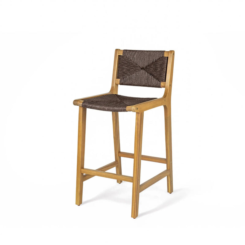 Acacia Wood Outdoor Armless Barstool - Teak Set of 2 by HouseOfZazla