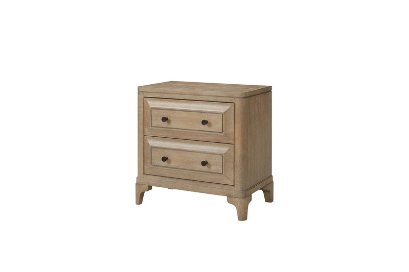 Queen Canopy Bedroom Set With A 2 Drawer Nightstand A Dresser With Poster Mirror And A Door Chest - Sand by HouseOfZazla
