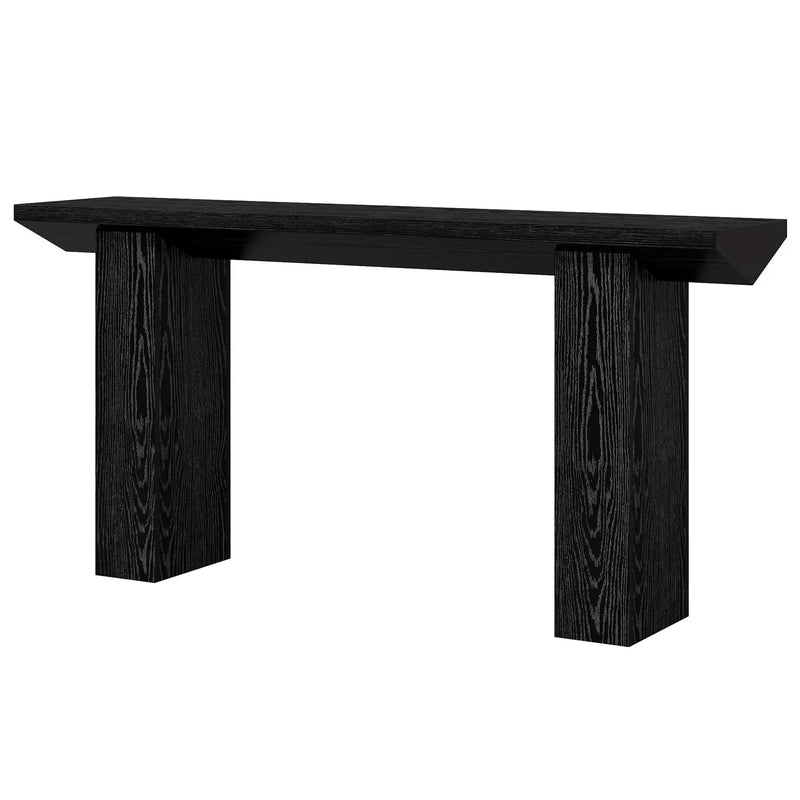 Extra Long Narrow Console Table For Entryway & Hallway - Black / White Print by HouseOfZazla