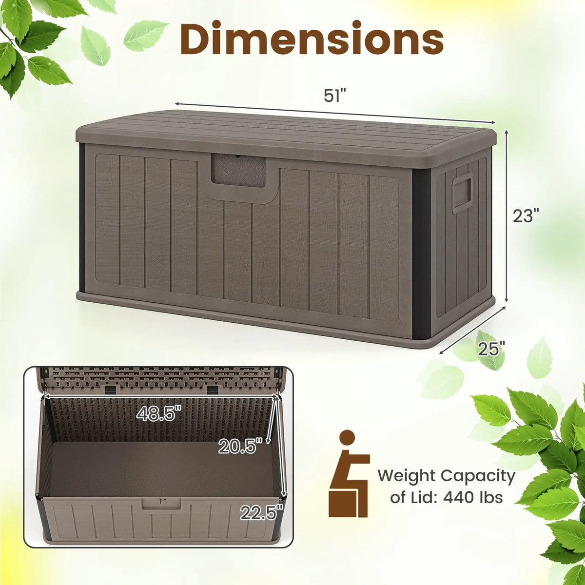 100 Gallon Large Deck Box with Lockable Lid for Patio, photo 21 of 32