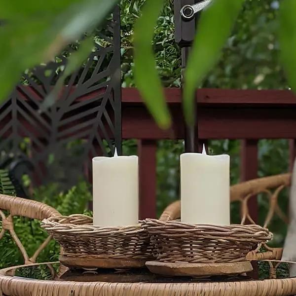 Hand-Woven Rattan & Mango Wood Live Edge Bowl, Set of 2 by Decor Steals