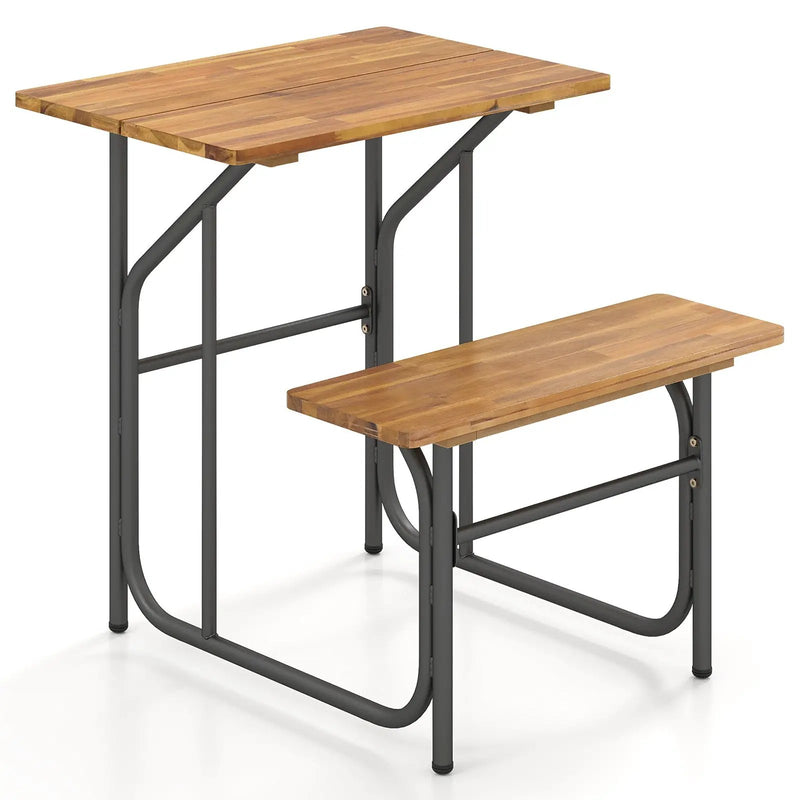 Acacia Wood Patio Table Bench Set One-Side Picnic Table and Seat by DirectDeals