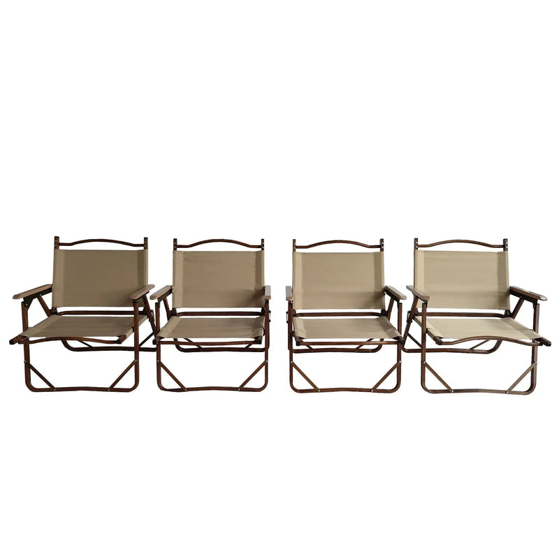 Comfy Foldable And Portable Chair With Armrests, Indoor And Outdoor (Set of 4) - Brown by Unique Piece Furniture