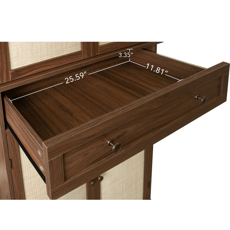 4 Door Storage Cabinet With 1 Drawer, With 4 Adjustable Inner Shelves