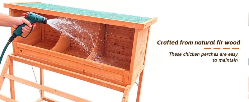3-in-1 Nesting Boxes for Chickens with Perch and Swing by HouseOfZazla