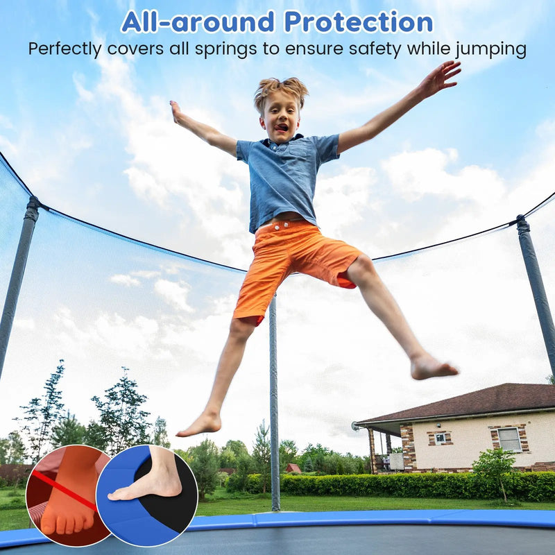 8-16 FT Trampoline Pad Replacement Safety Pad with Fixing Straps (Blue) by DirectDeals