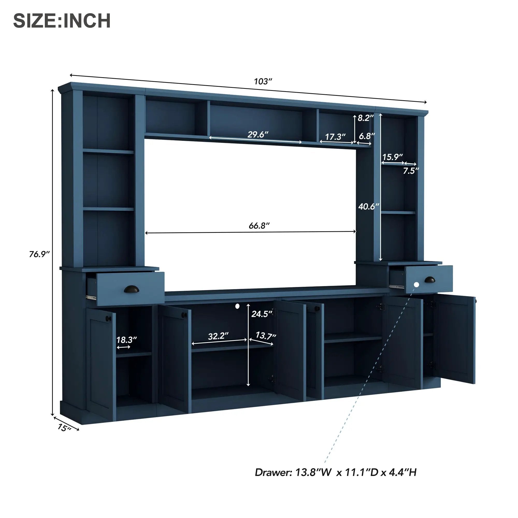 Minimalist Entertainment Wall Unit with Bridge for TVs Up to 75'' by HouseOfZazla