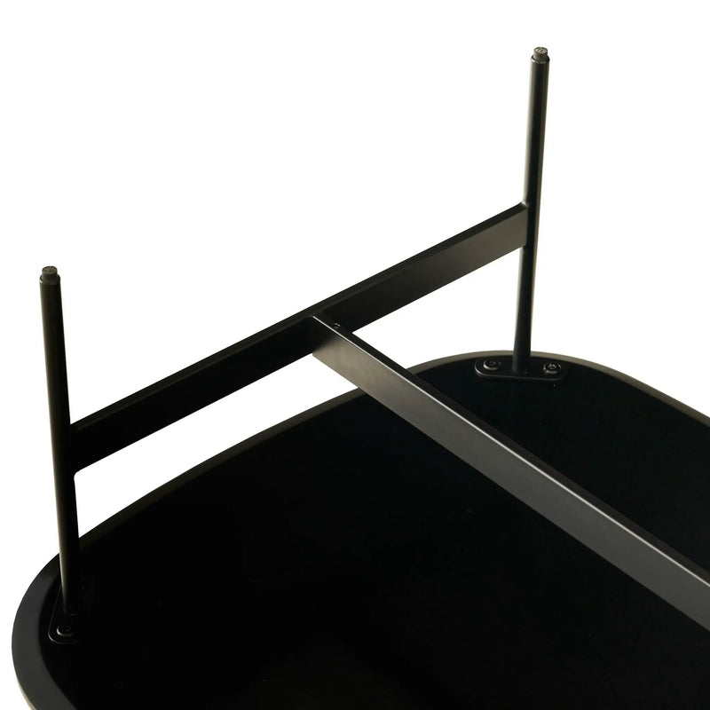 Modern Rectangular Rock Plate Coffee Table Open Space Design Golden Metal Frame Minimalist Living Room Center Table For Lounge Office - Black White by HouseOfZazla