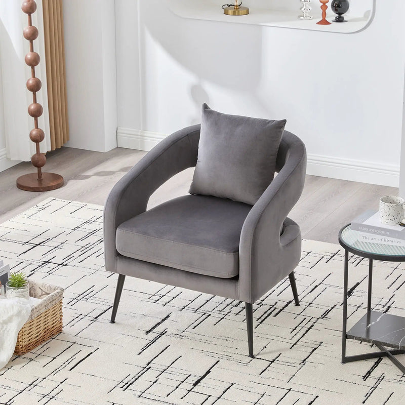 Open Back Accent Chair, Round Sofa Lounge Armchair by Unique Piece Furniture