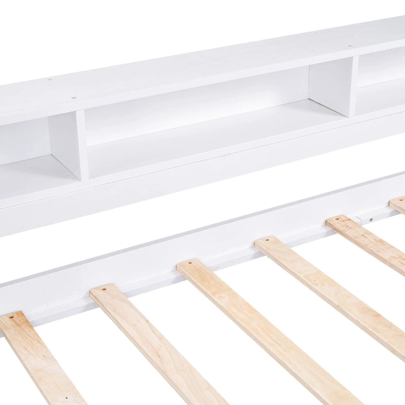 Daybed With 2 Trundles, 3 Storage Cubbies, Built In USB Charging Light