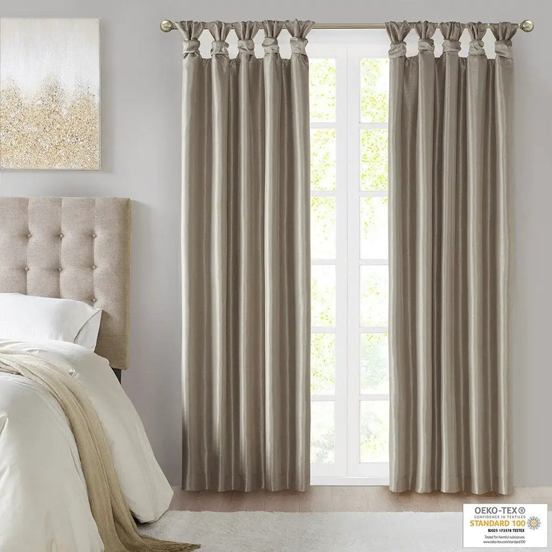 Twist Tab Total Blackout Window Curtain Panel Pewter 50x84 by HouseOfZazla