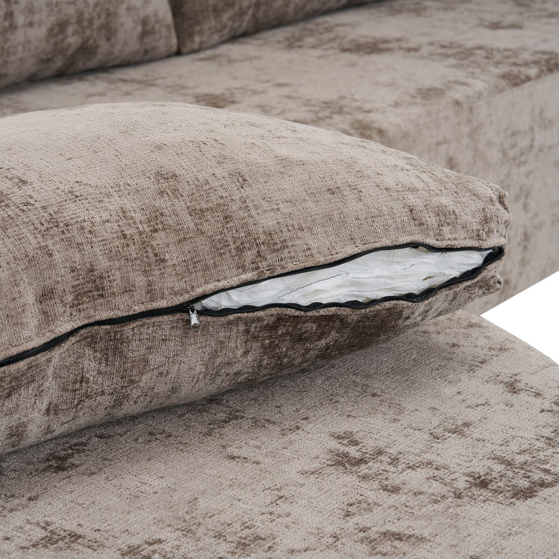 Modular Cloud Sectional Sofa Set, U-Shaped Upholstered Couch With Deep Seat by HouseOfZazla
