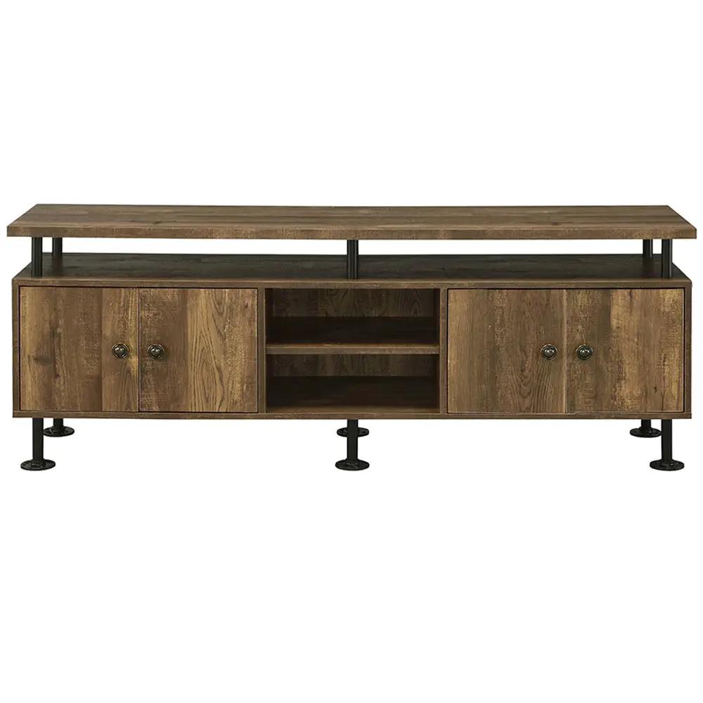 Ensata II - TV Stand - Rustic Oak & Black by Unique Piece Furniture