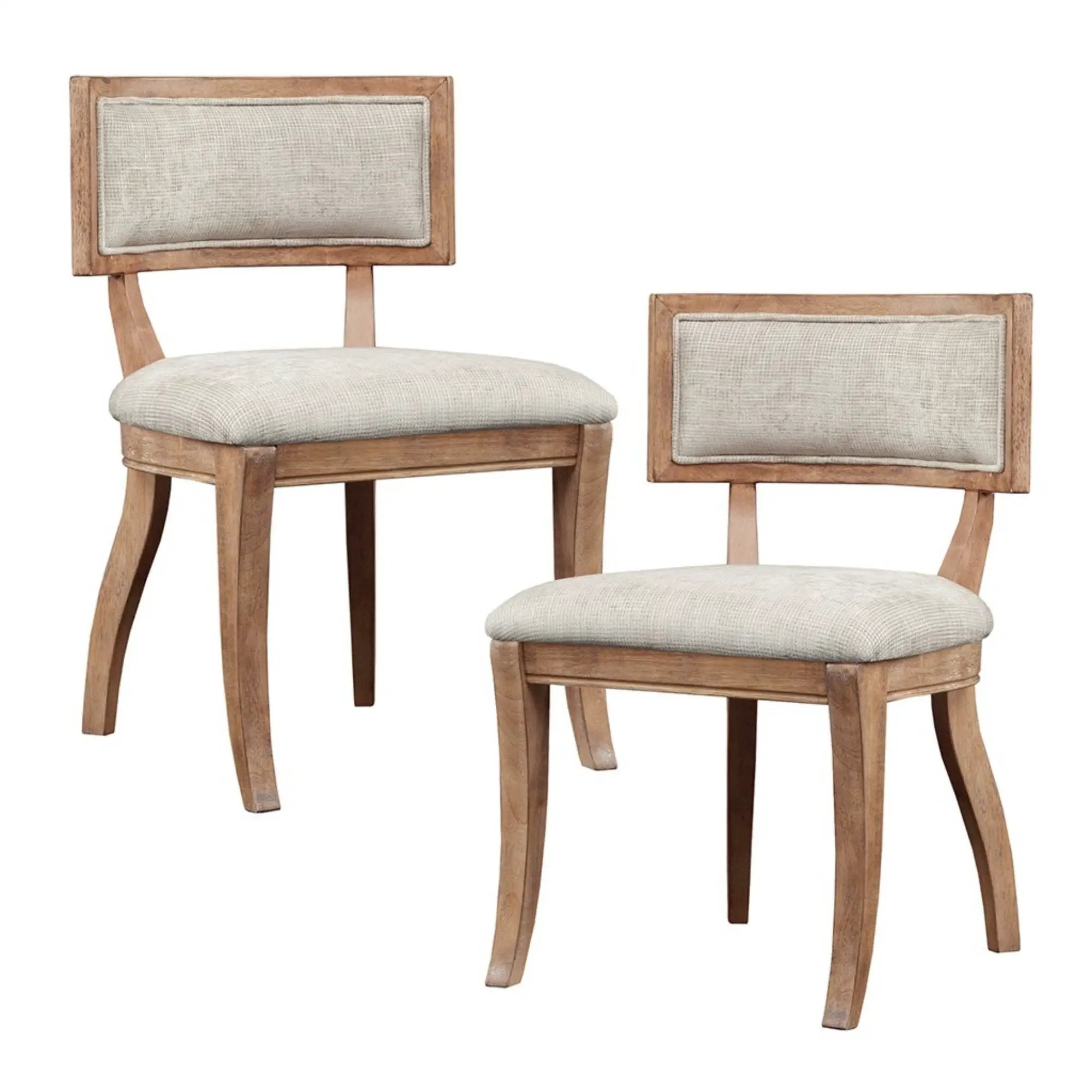 Classic Dining Chair With Curved Back (Set of 2) - Beige / Light Natural by Unique Piece Furniture