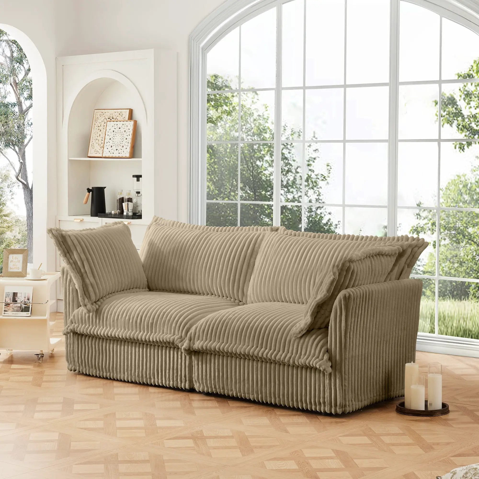 Modern Slipcovered 2-Seat Sofa Couches for Living Room by HouseOfZazla