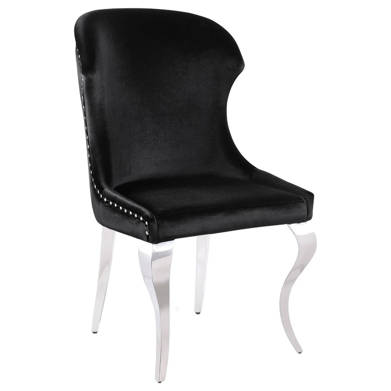 Cheyanne Upholstered Dining Side Chair Black (Set of 2) by Unique Piece Furniture