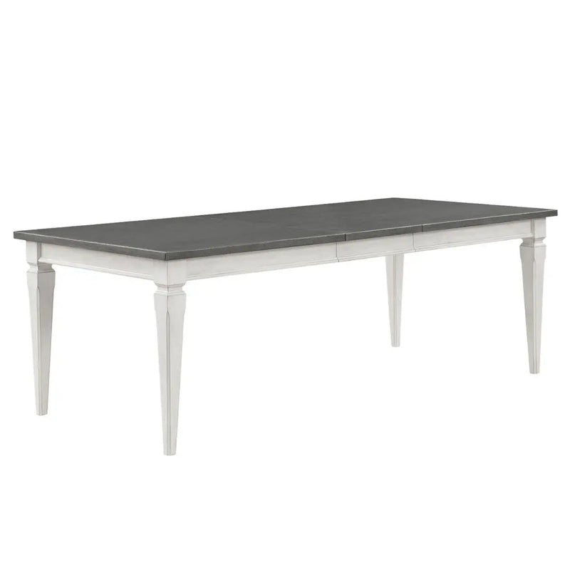 Katia - Dining Table With Leaf - Rustic Gray & Weathered White by Unique Piece Furniture
