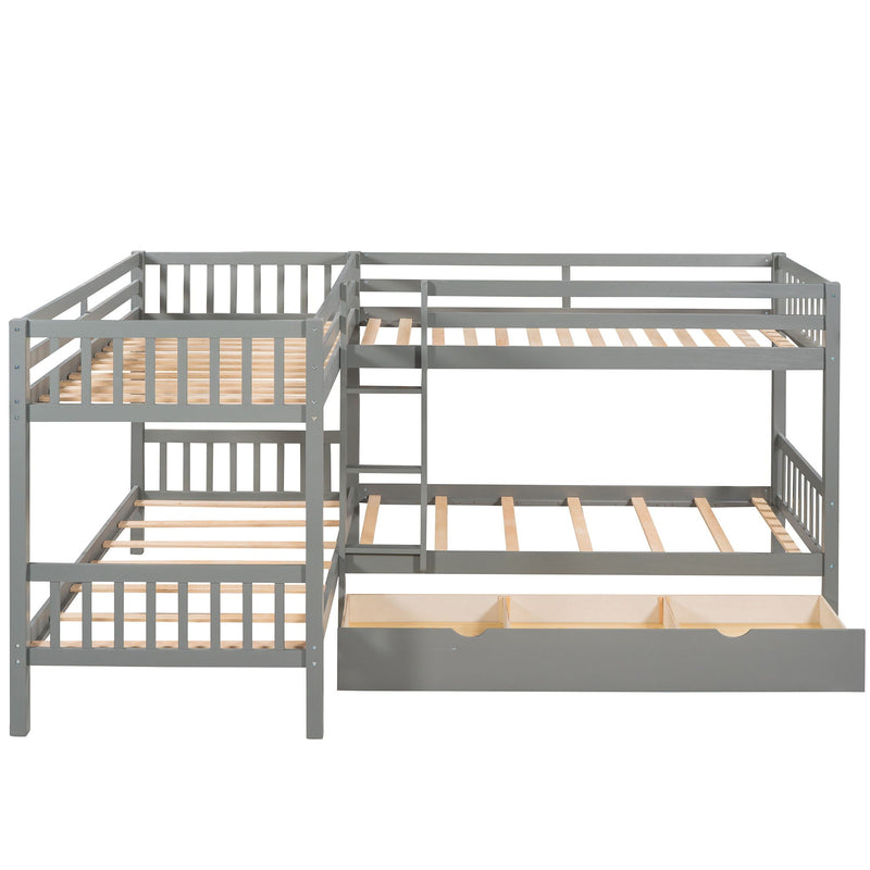 L Shaped Bunk Bed With Drawers by HouseOfZazla
